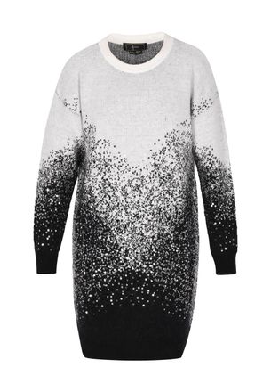 Faina Jurk Dames wol wit zwart