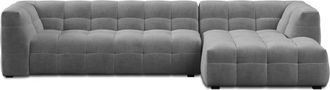 BLOOMINGLOFT Design Ecksofa Vesta mit Samtbezug Grau