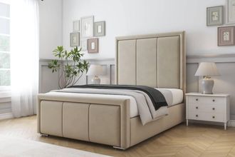 Comfort Beds Savoy Coniston Bed Frame - 50 Upholstered Headboard in Cream | Size: Single