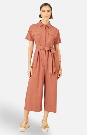Yumi Utility Relaxed Fit Jumpsuit in Brown at Nordstrom, Size 10