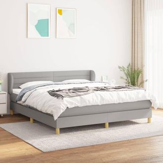 vidaXL Vidaxl - Cama Box Spring Con Colch&oacute;n Tela Gris Claro 180x200 Cm