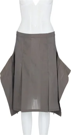 Christophe Lemaire Grey Asymmetrical Sculptural Wool-Blend Skirt