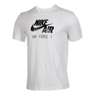 Nike Mens Nike Solid Color Brand Logo Printing Round Neck Pullover Short Sleeve White T-Shirt 927423-133