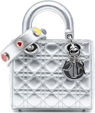 Dior Pre-owned Dior Small Metallic Grained Calfskin Cannage My ABCDior Lady Dior 29-MA-1116