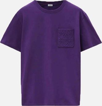 Loewe Mens Loewe Relaxed Fit Tonal Pocket Logo T-Shirt in Tennis Purple - Size: 38