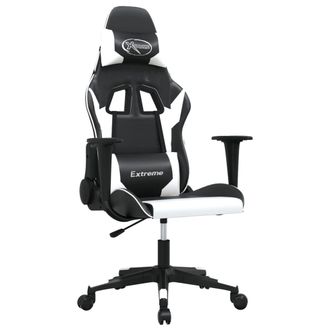 vidaXL Sedia Da Gaming Massaggiante Nera E Bianca In Similpelle Vidaxl