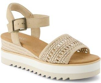 Toms Diana Platform Wedge Sandal in Gold at Nordstrom, Size 8.5