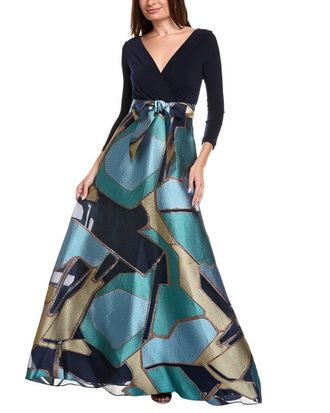 Teri Jon by Rickie Freeman Printed Maxi Dress