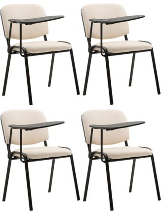 Clp Set De 4 Sillas Confidente Ken Con Mesa Extensible Para Escritura Crema