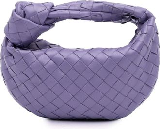 Bottega Veneta Pre-owned Handbags, female, Purple, Size: ONE SIZE Pre-owned Woven Leather Top Handle Bag Classic Handbag