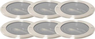 QAZQA Moderno Set De 6 Focos De Suelo Acero Ar111 Orientables Ip65 - Delux Honey Aluminio /vidrio Redonda Adecuado Para Led Max. 1 X 50 Watt - Qazqa