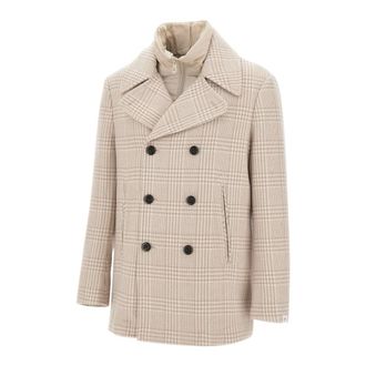 Peuterey Jassen, Heren, Beige, M, Wol, Pitloch Check Jacket