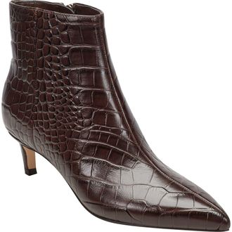 Marc Fisher Itzia Croc Embossed Bootie in Dark Brown at Nordstrom Rack, Size 7.5