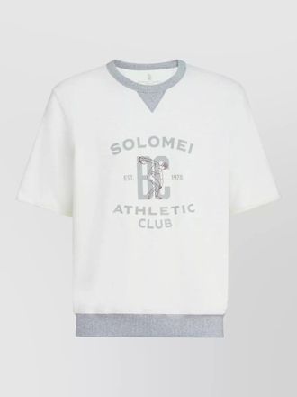 Brunello Cucinelli cotton linen short-sleeve logo-print t-shirt