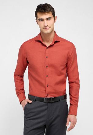Eterna Langarmhemd ETERNA SLIM FIT, Herren, Gr. 38, Normalgr&ouml;ssen, rot (dunkelrot), Twill, 59% Baumwolle, 41% Leinen, schmal, Manschette, Hemden Langarmhemd,