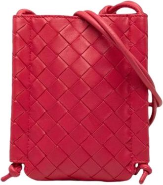 Bottega Veneta Pre-owned Woven Leather Crossbody Bag - Dames - Vintage Schoudertas - Roze - ONE Size - Leer - Vintage