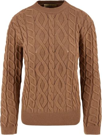 Akep Trui met ronde hals - Dames - Ronde hals truien - Bruin - M - Polyester - Truien & Vesten
