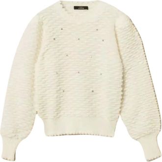 Twinset Maglione Ricamato - - Knitwear - Donna - Bianco - L
