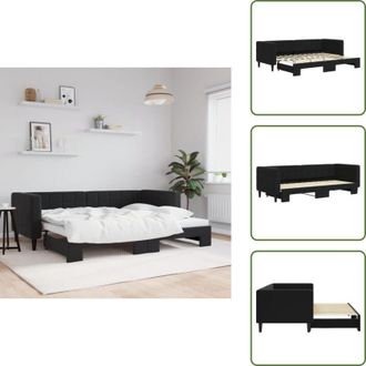 vidaXL The Living Store Divano Letto con Letto Estraibile Nero 80x200 cm in Velluto - Letto estraibile