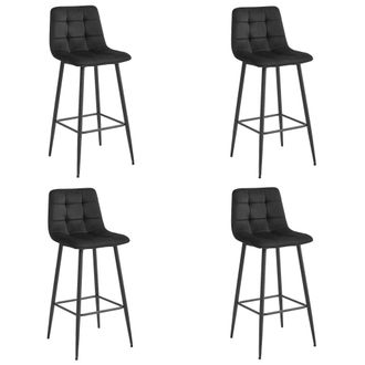 OEM Taburete Arceto - Terciopelo Negro / Patas Negras X 4