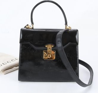 Gucci Black Leather Handbag Shoulder Bag Tote Bag (Pre-Owned)