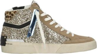 Crime London Schoenen, Dames, Veelkleurig, 36 EU, Leer, SK8 Recut High