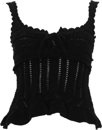Isabel Marant Neves Black Openwork Knitted Top