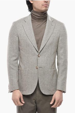 Corneliani CC COLLECTION Herringbone Wool-Blend Jacket size 50