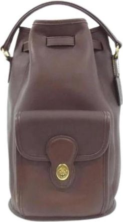 Coach Pre-owned Bucket Bags, female, Brown, Size: ONE SIZE Pre-owned Leather handbags