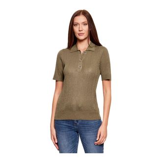 Liu Jo Polo Shirts, female, Green, Size: XS Polo in maglia
