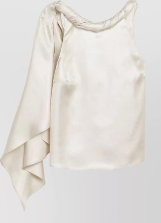 Loulou Studio asymmetric sleeveless satin top draped detail