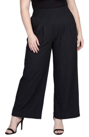Standards & Practices Smock Waist Wide Leg Pants in Black at Nordstrom, Size 2X