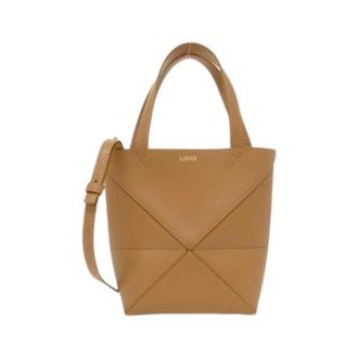 Loewe Pre-owned Puzzle Fold Tote Mini Calf Tote Bag - Dames - Vintage Handtas - Bruin - ONE Size - Leer - Vintage