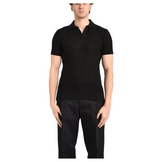 Daniele Alessandrini Tops, Heren, Zwart, XL, Katoen, Polo Shirts