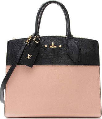 Louis Vuitton Black Calfskin City Steamer Mm (Authentic Pre-Loved)