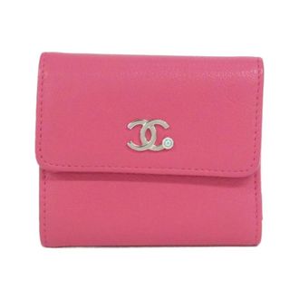 Chanel Pink Leather Wallet (Tri-Fold) (Pre-Owned)