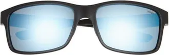Revo Crawler XL 64mm Oversize Rectangular Polarized Sunglasses in Matte Black/blue Water at Nordstrom
