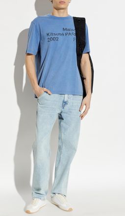 Maison Kitsun&eacute; T-shirt With Print, Mens, Blue