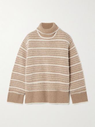 Toteme Pullover A Collo Alto In Misto Lana - Marrone