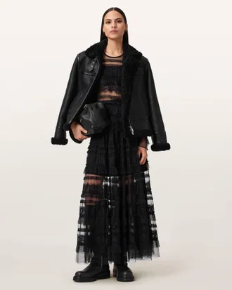 AllSaints Lorel Shearling Flying Jacket