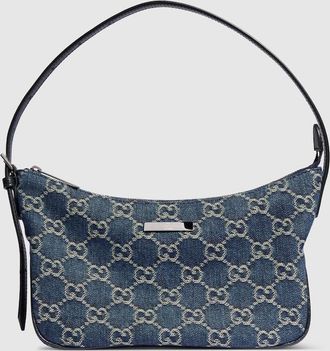Gucci Lady Lunetta Small Shoulder Bag, Blue, Fabric