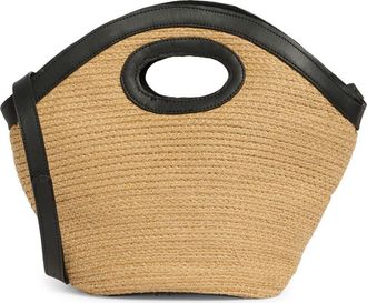 Collection XIIX Flared Cutout Handle Straw Bag in Natural Black at Nordstrom Rack