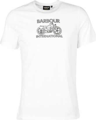 Barbour T-shirt met grafische print - Heren - T-shirts - Wit - XL - Katoen - Tops