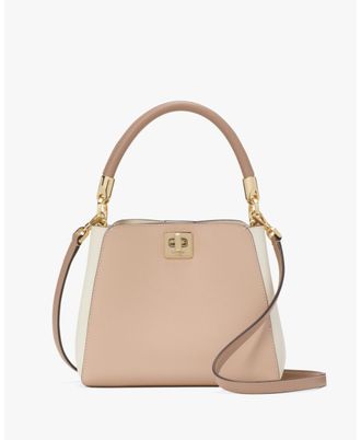 Kate Spade New York Womens Phoebe Colorblock Refined Grain Leather Small Top Handle Satchel - Beige - One Size