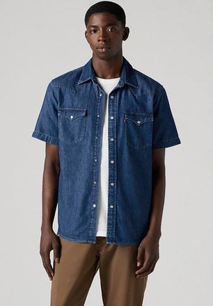 Levi's Jeanshemd LEVIS SS CLASSIC WESTERN, Damen, Gr. XXL, N-Gr, laurel schwarz wash, Web, Obermaterial: 100% Baumwolle, unifarben, regular fit normal, ohne 