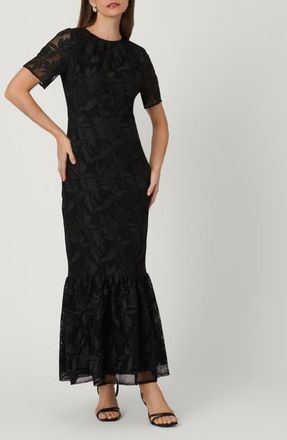Shoshanna Midnight Basketweave Lace Montague Dress in Jet at Nordstrom, Size 10