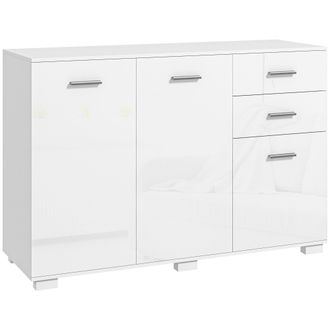 HOMCOM Modern Sideboard Kitchen Storage Cabinet with 2 Drawers and Shelves | TJ Hughes