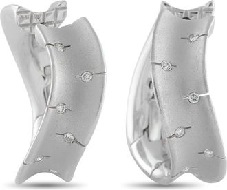 Roberto Coin 18K White Gold Convex Hoop Earrings RC34-100725