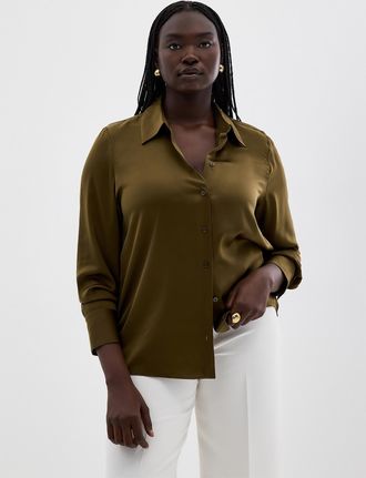 Contemporaine Womens Flowy satin loose shirt