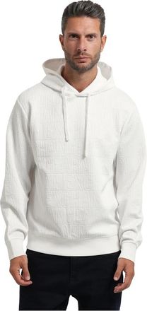 A|X Armani Exchange Allover Logo Hoodie - Heren - Hoodies - Wit - XL - Polyester - Hoodies & sweatvesten